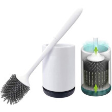 Silicone Toilet Brush and Holder,Bathroom Toilet Brush Holder Set