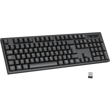 2.4G Wireless Keyboard, Full-Size Layout, USB Computer Keyboard