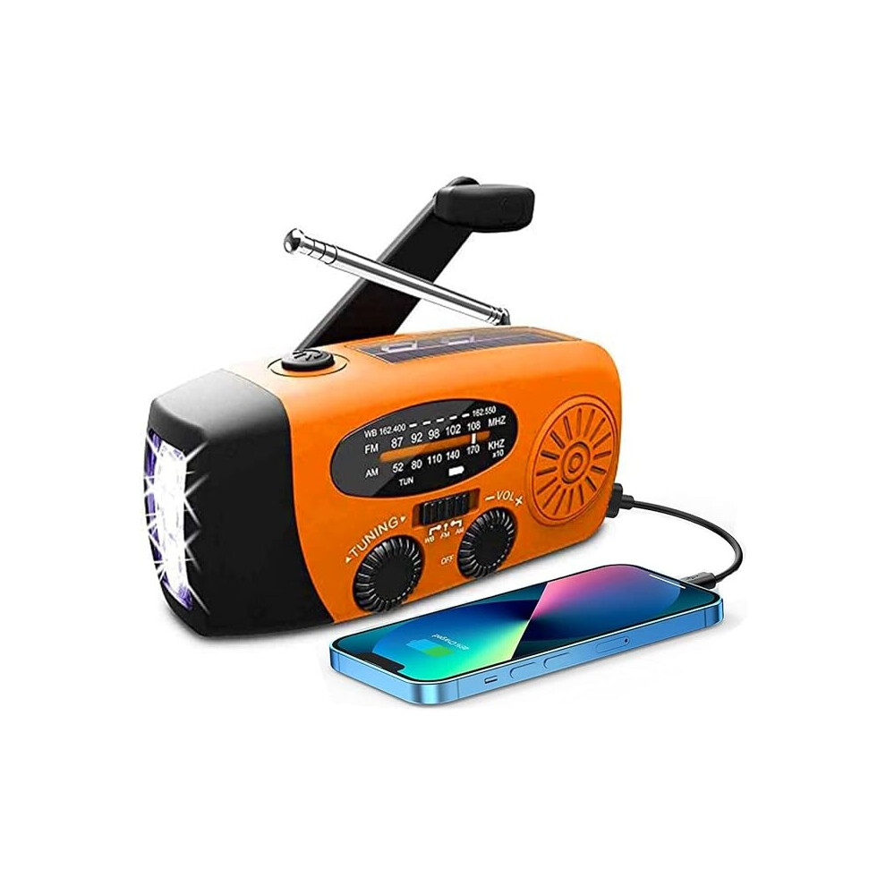 Wind Up Solar Radio,Portable Hand Crank Radio with AM/FM