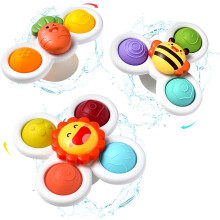 3 Pcs Simple Dimple Suction Cup Spinner Toys, Early Education