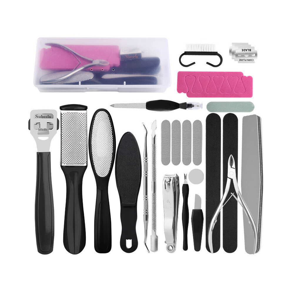 Foot file pedicure set, 24 in 1 foot file foot care dish soap set