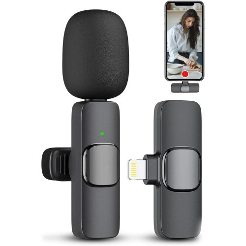 Professional Wireless Lavalier Microphone for iPhone iPad