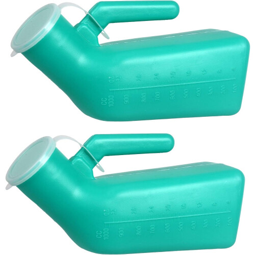 2 paquets d'urinal masculin, urinal portable épais avec couvercle