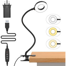 LED-klemlamp 3-tonig licht dimmen USB-klemspot