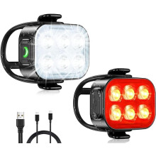 Bike Lights Ultra Slim, Rechargeable Bicycle Lights Front and Rear