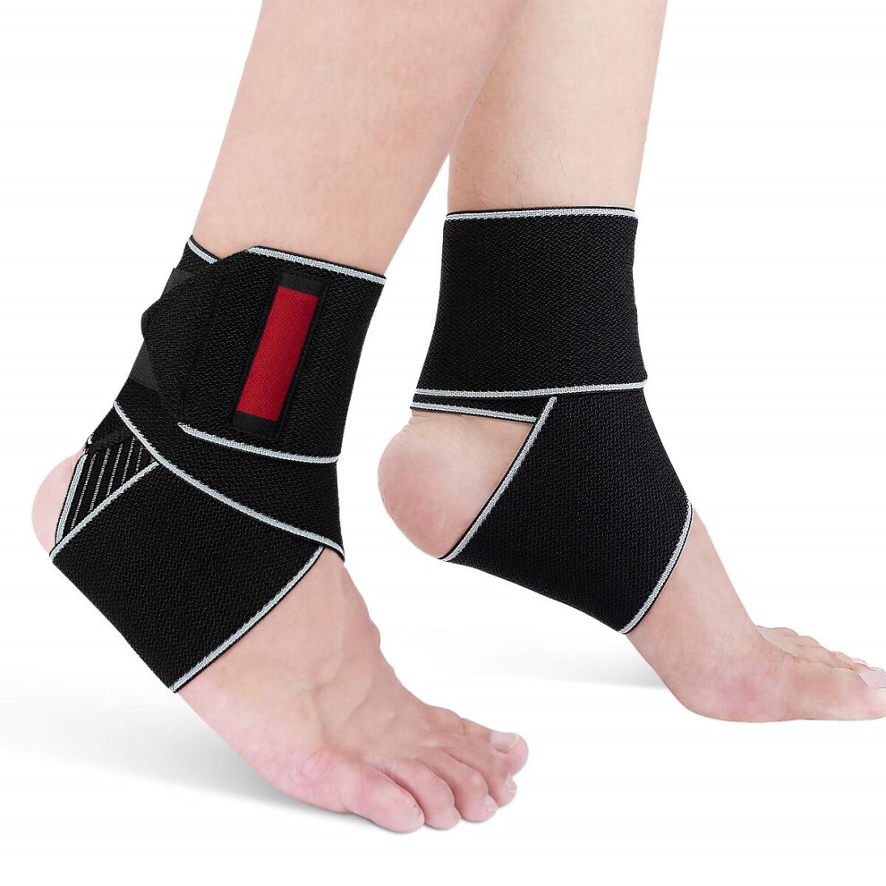 Etruston Bandage Wrap Sports Ankle Guard Sprain Silicone Anti-Slip Ankle Guard