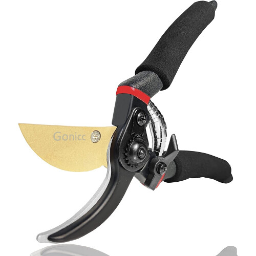 Secateurs Premium Titanium Bypass Pruning Shears Garden Clip