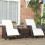 Outsunny Outsunny 3 Pieces Rattan Bistro Set w/ Adjustable Backrest - Mixed-Brown 1