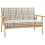 Homcom HOMCOM Two Seater Sofa with Rubber Wood Frame Linen Fabric Small Couch Beige 8