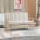 Homcom HOMCOM Two Seater Sofa with Rubber Wood Frame Linen Fabric Small Couch Beige 1