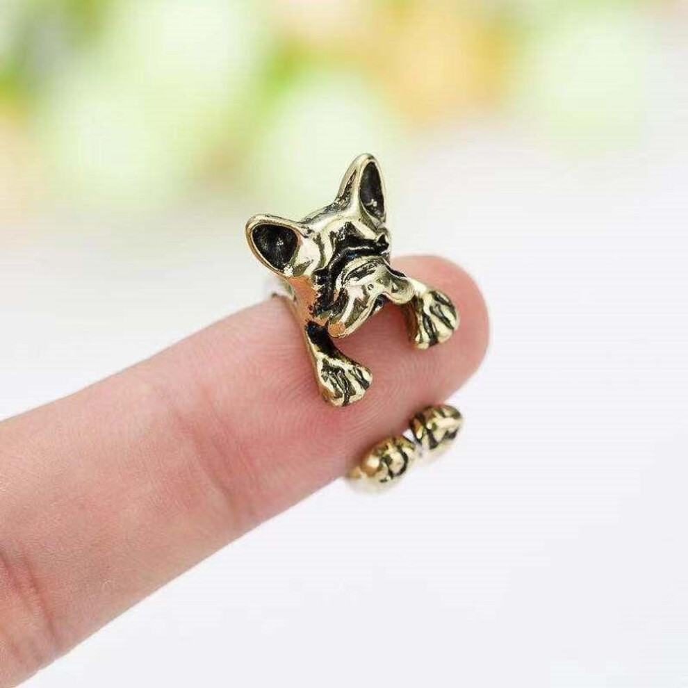 (gold, AJZ3476) Chenrui Silver Kitten Adjustable Ring - Animal Series Fashion Jewelry