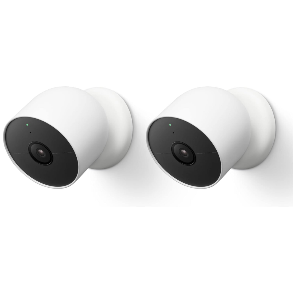 Photos - Surveillance Camera Google NEST CAM INDOOR / OUTDOOR 2-PACK (BATTERY) SNOW  (GA01894-US)