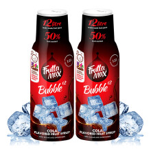 2 Pack - FruttaMax - Fruit Syrup Concentrate - Less Sugar - with 50% Fruit Content - Suitable for soda Machine (2x500ml) (2 x Cola)