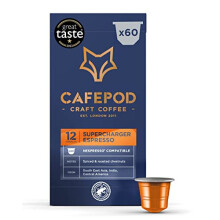 CafePod Coffee Pods Nespresso Compatible Supercharger Espresso 60 Aluminium Capsules
