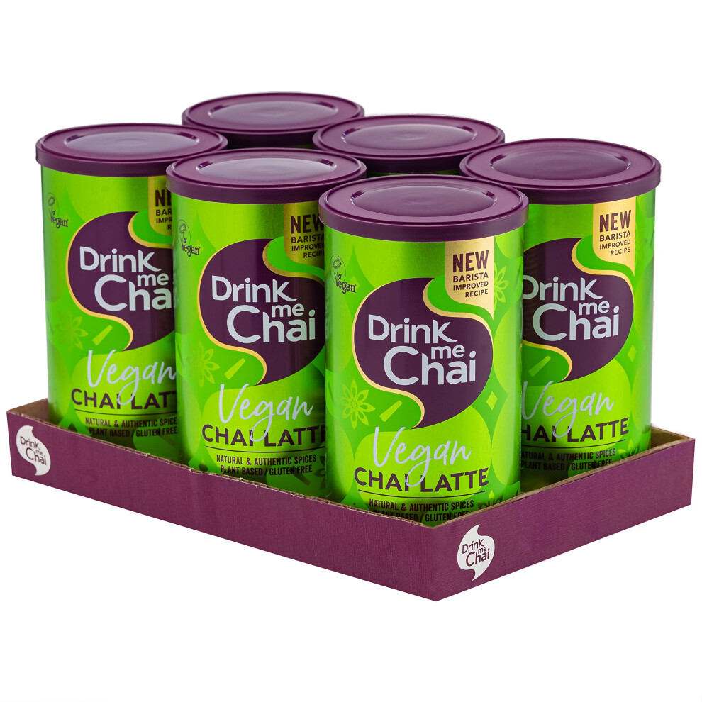 Drink Me Chai Vegan Chai Latte 250G - Just Add Water, Vegan Chai Latte Powder (Vegan, Pack Of 6)