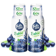 2 Pack - FruttaMax - Fruit Syrup Concentrate - Less Sugar - with 60% Fruit Content - Suitable for soda Machine (2x500ml) (2 x Blueberry)