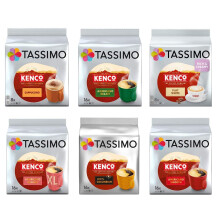 Tassimo Kenco Lovers Selection - Tassimo Kenco Cappuccino/Decaf/Flat White/Americano Grande/Colombian/Americano Smooth - 6 Packs (80 Servings)