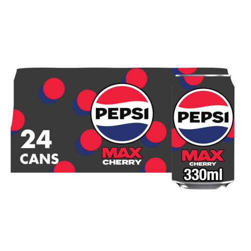 Pepsi Max Cherry No Sugar Cola Cans 24 x 330ml