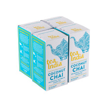 Tea India Chai Tea Bags (4 Packs of 40 Biodegradable Tea Bags) Rainforest Alliance Certified (Coconut Chai)
