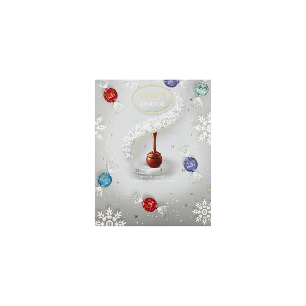 New Lindt Lindor Assorted Chocolate Advent Calendar 2022, A delicious Assortment of Milk, Salted Caramel, Coconut, Milk and White Truffles for Him and