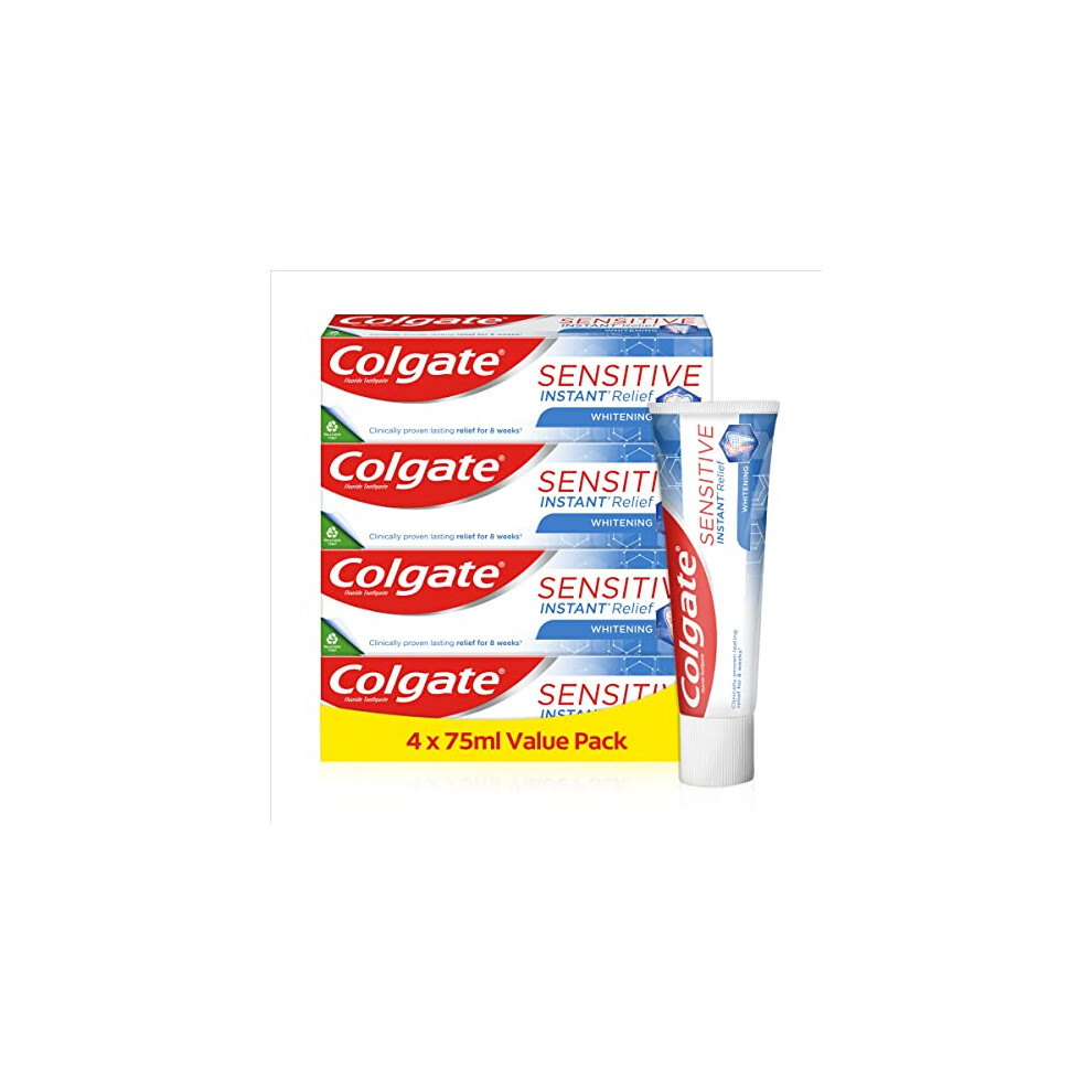 Colgate Sensitive Instant Relief Whitening Toothpaste 75ml 4 Pack