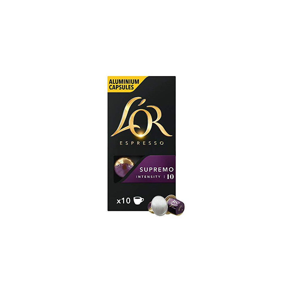 L'OR Espresso Supremo - Intensity 10 - Nespresso Compatible Coffee Capsules (Pack Of 10, 100 Capsules In Total)