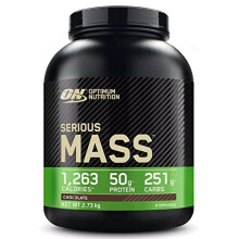 Optimum Nutrition Serious Mass Protein Powder High Calorie Weight Gainer with 25 Vitamins and Minerals, Creatine Monohydrate and Glutamine, Chocolate