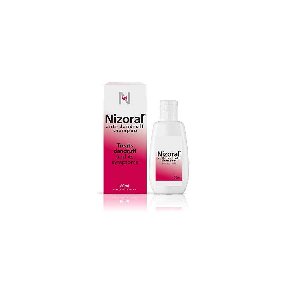 Nizoral Anti-Dandruff Shampoo 60Ml, Clinically Proven Treatment For Dandruff Flare Ups, Relieve Itching, Helps Remove Flakes And Soothe Inflammation,