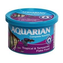 AQUARIAN Complete Nutrition, Aquarium Tropical & Temperate Fish Food Flakes, 50g Container