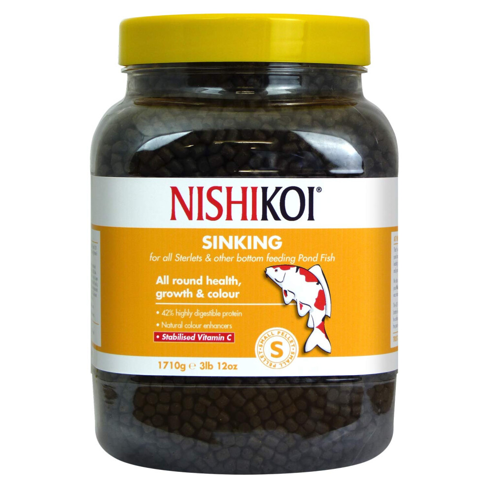 Nishikoi Sinking Food for Bottom Feeding Pond Fish - Small Pellets - 1710g