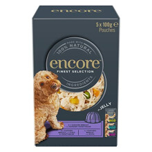 Encore Natural Wet Dog Food Pouches Finest Chicken Selection in Jelly, 100 g (5x100g Pouches)