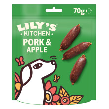 Lily's Kitchen Dog Meaty Treats Cracking Pork and Apple Sausages - Natural Dog Treats (8 x 70 g)