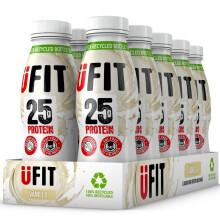 UFIT High 25g Protein Shake - Vanilla Flavour- Fat Free - No Added Sugar ? Ready to Drink - 10 x 330ml (Packaging May Vary)