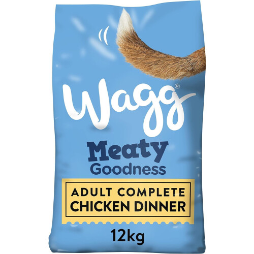 Wagg Meaty Goodness Complete Dry Adult Dog Food Chicken Dinner 12kg - Meaty Ingredients Come 1st