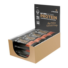 Getbuzzing High Protein Nut Free Flapjack- Chocolate Fudge 55g - Healthy Snack Bars - Gym, Running, Cycling - Pure Protein Made in The UK - Pack of 12