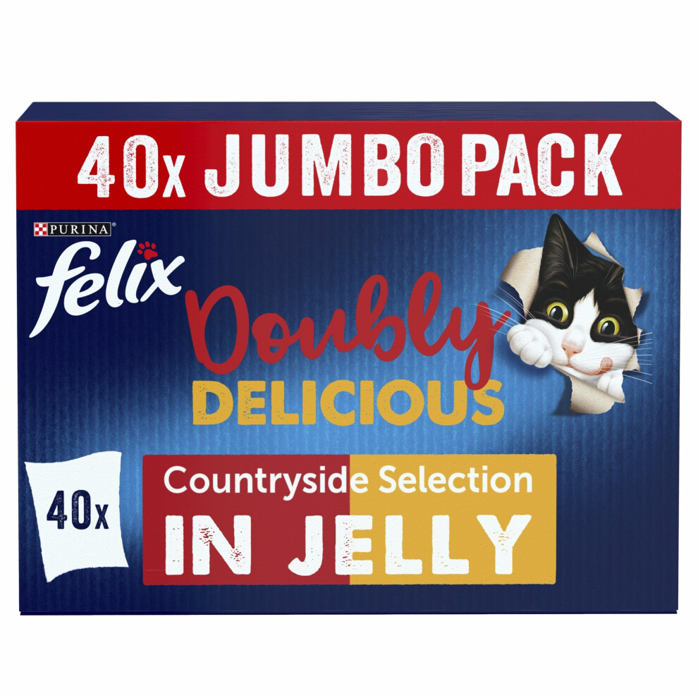 FELIX Doubly Delicious Countryside Selection In Jelly Wet Cat Food 40x85g