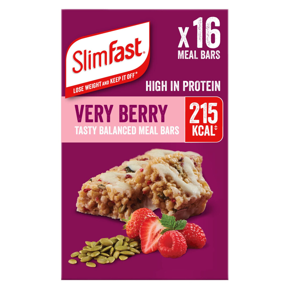 SlimFast Tasty Balanced Meal Bar, Low Calorie Replacement Bars for Weight Loss and Diet, High Protein, Healthy Snacks for Adults with 23 Vitamins and