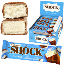 Fitnesshock Protein Bar 12-Pack no added sugar, low carb (3.5g), rich in fibre, low calories, 12pcs Fitness chocolate protein bar, no flour and palm