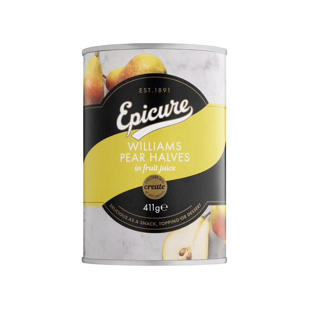 Epicure Williams Pear Halves In Fruit Juice, 411 G (Pack Of 12)