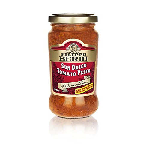FILIPPO BERIO Classic Red Pesto, Sun-Dried Tomatoes, Italian Red Pesto Pasta Sauce 190g (Pack of 6)