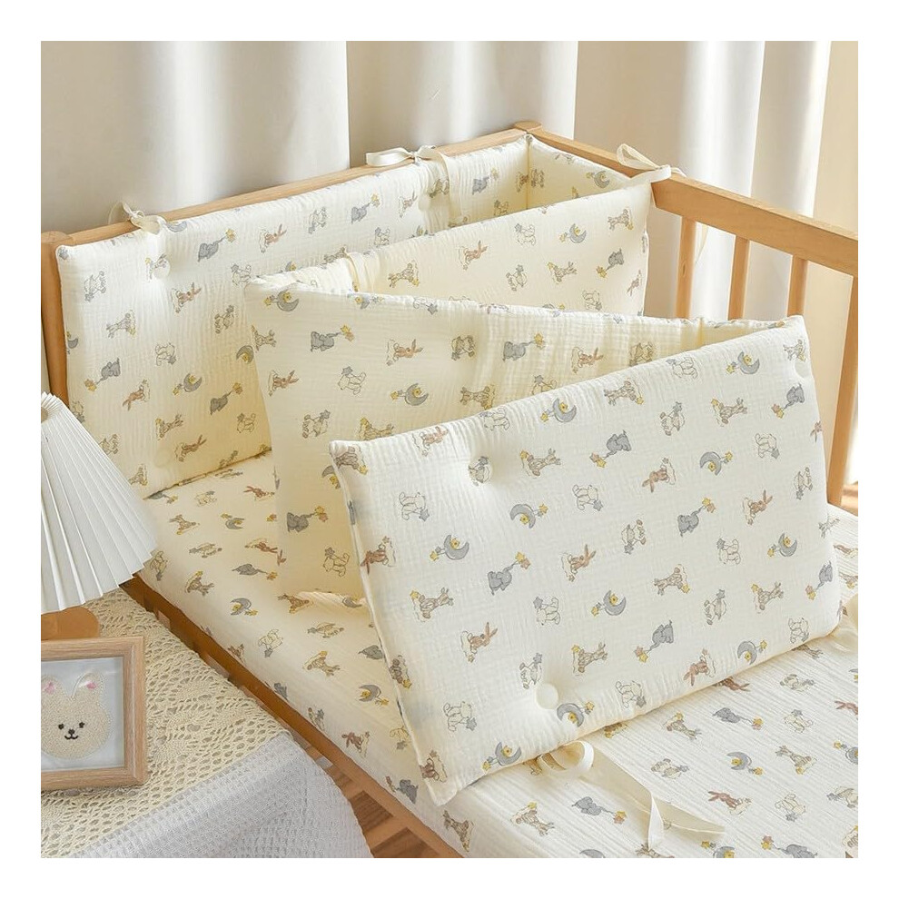(140cm, D) Cot Bumper Breathable Crib Bumper Baby Cot Liners Cot Bumpers For Cot Bed Padded Cot Bumper Cotbed Bumper For One Side Baby Cot Bumpers
