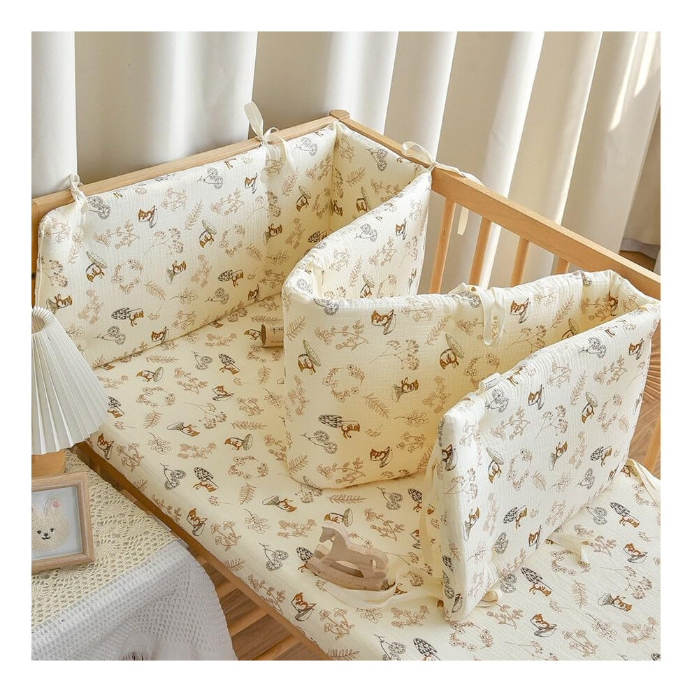(150cm, F) Cot Bumper Breathable Crib Bumper Baby Cot Liners Cot Bumpers For Cot Bed Padded Cot Bumper Cotbed Bumper For One Side Baby Cot Bumpers