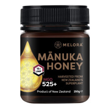 Melora Genuine Manuka Honey - 525 MGO, 250g - 15+ UMF - 100% Pure & Traceable High Strength Manuka from New Zealand