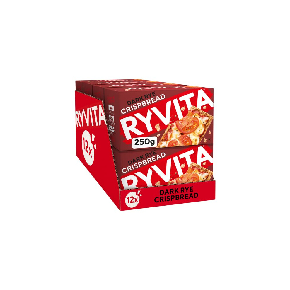 Ryvita Dark Rye Crispbread, Low Fat, Healthy Snack, High In Fibre, 12 Packs Of 250G