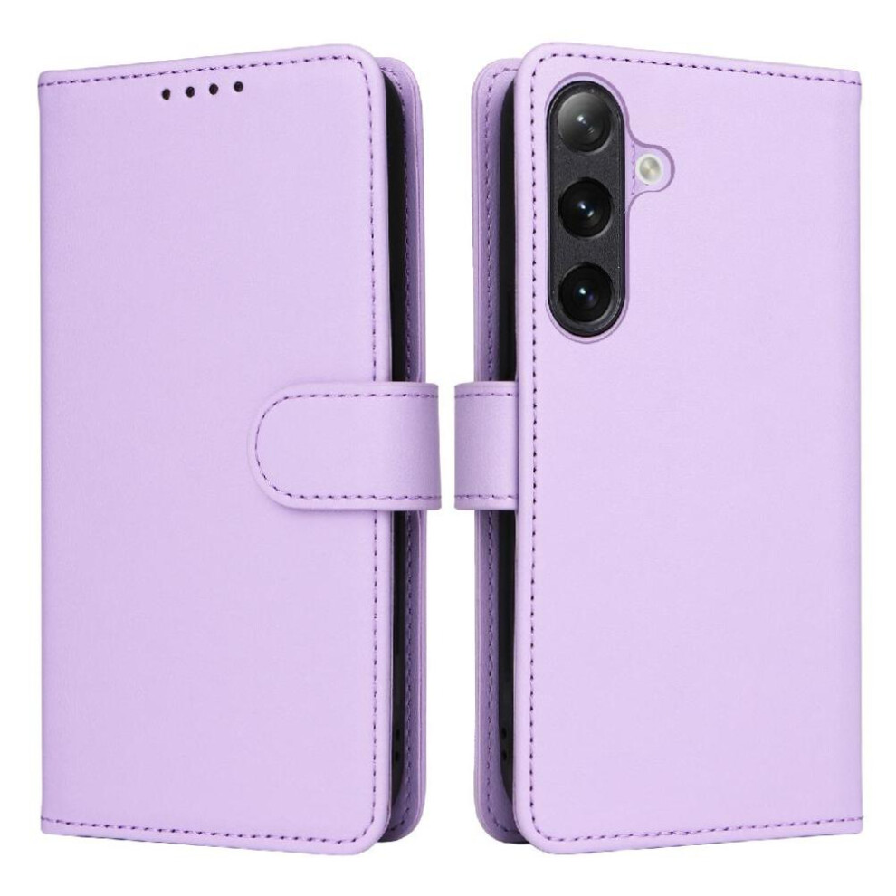 (Purple) Flip Case For Samsung Galaxy S24 Rfid Blocking Wireless Charging Flip Cover Detachable Design Wallet Purple 764549390113