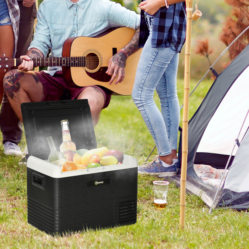 Outsunny 40L Car Refrigerator 12V Portable Freezer For Camping, Grey