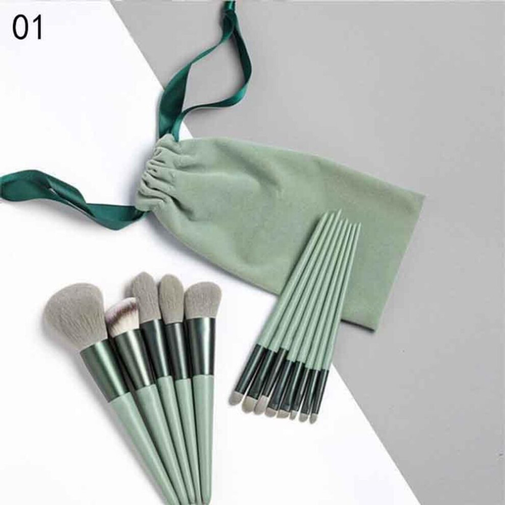 (green, 13pcs) 13pcs Professional Makeup Brushes