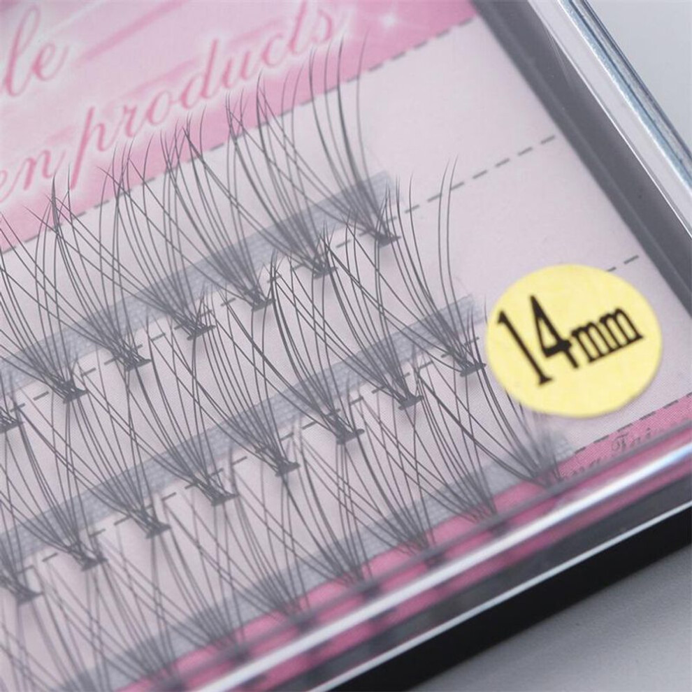 (as the picture, 14mm) 6-14mm 60pc Professional Makeup Individual Cluster False Eyelashes Fake Eye Lashes Extension