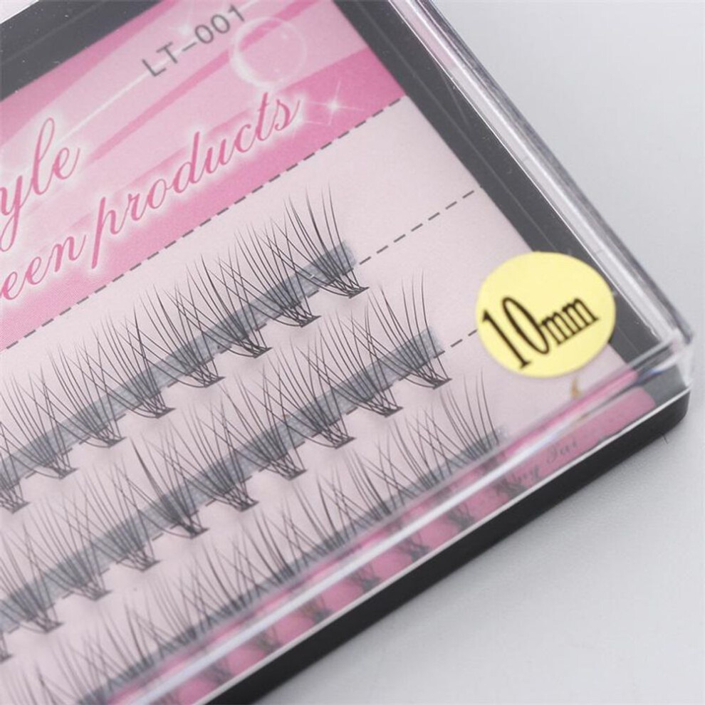 (as the picture, 10mm) 6-14mm 60pc Professional Makeup Individual Cluster False Eyelashes Fake Eye Lashes Extension