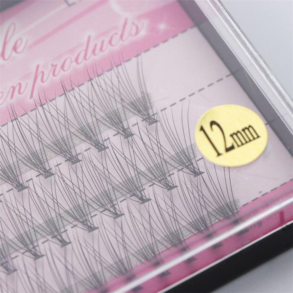 (as the picture, 12mm) 6-14mm 60pc Professional Makeup Individual Cluster False Eyelashes Fake Eye Lashes Extension